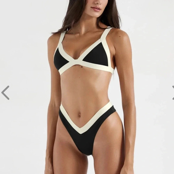 NWT OneOne Swimwear Bikini SET Cape Black White Jesse Kameron New Cheeky Grace - Picture 6 of 17